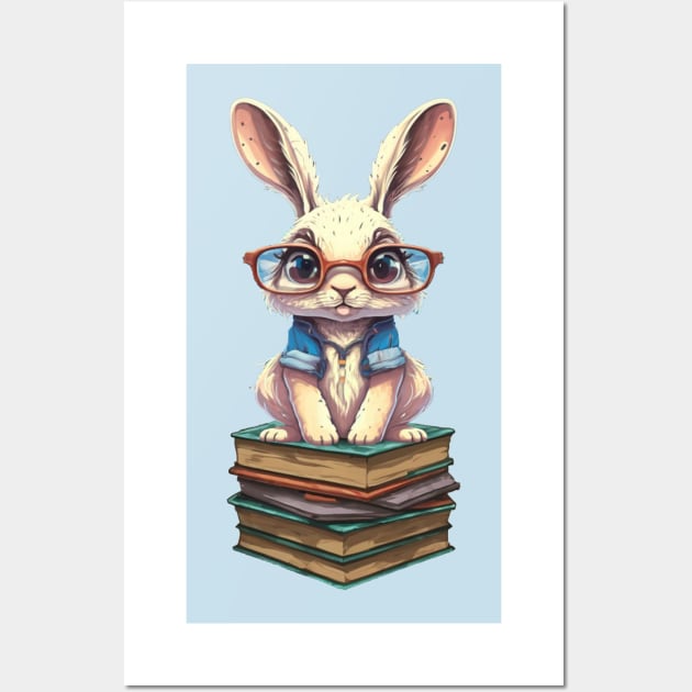 Easter Bunny Book Lover Reader Wall Art by tamdevo1
